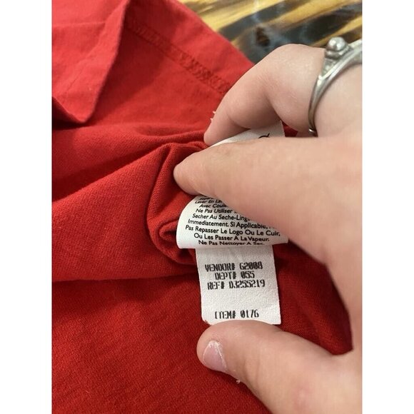 Eddie Bauer Long Sleeve Graphic‎ T-Shirt Mens Red Size Medium Preppy Casual - Picture 12 of 15
